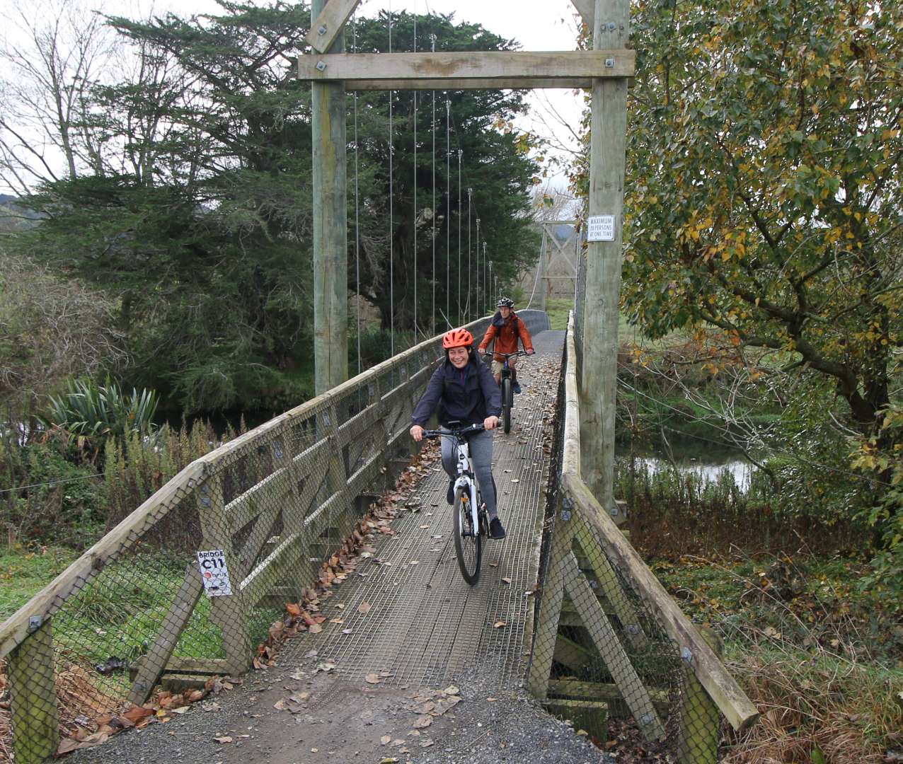 Karangahake Gorge Ebike Tour on the NZ cycle bridge
